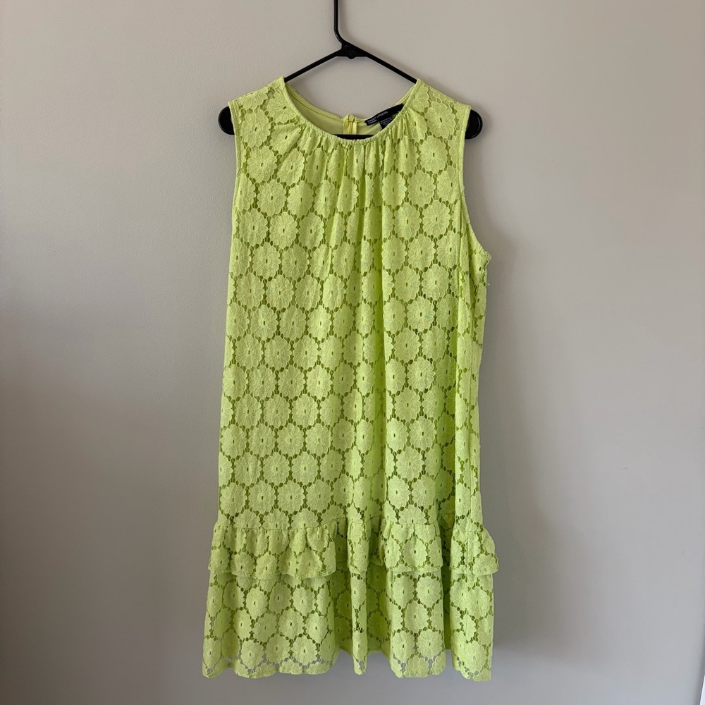 Maggy London Neon Lime Lace Shift Dress